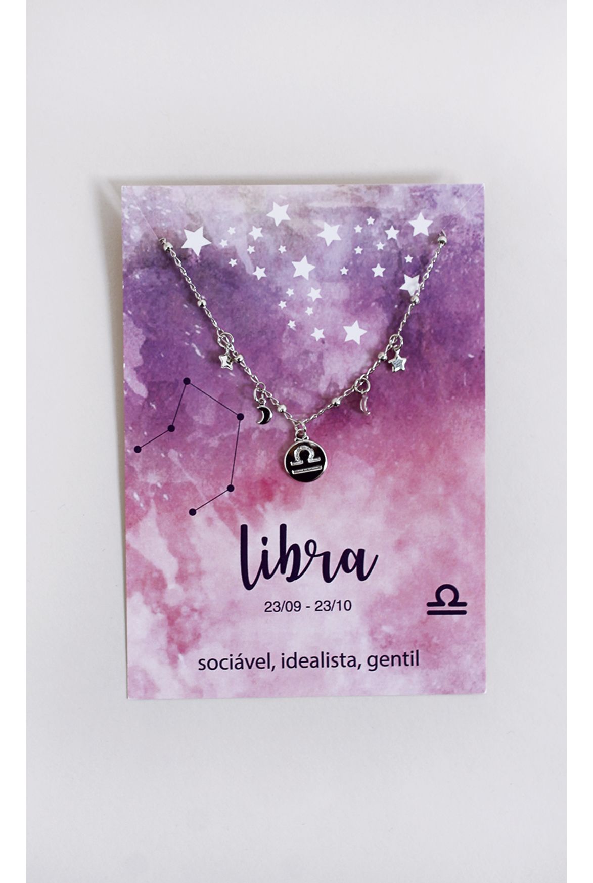 FSHN - colar constelação de signo - libra prata - Fashion ...