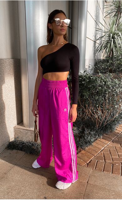 calça adidas originals flare pink