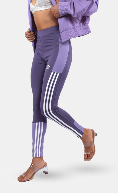 Calça Legging Adidas Linear Feminina - Chumbo+Lilás